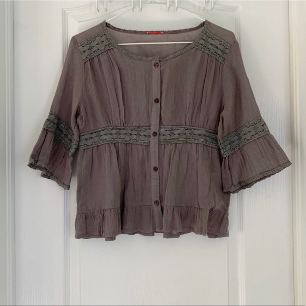 Purple lace flowy blouse